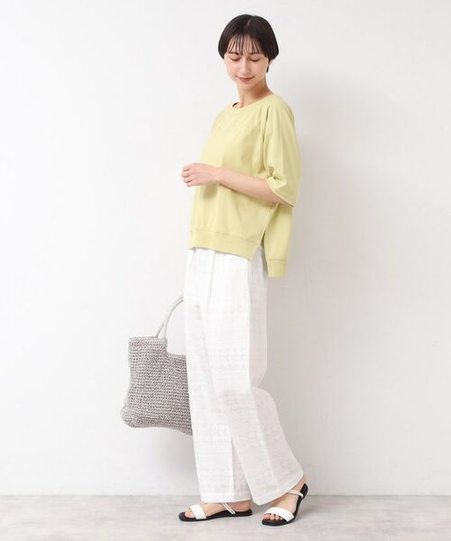 Dessin / デッサン カットソー | 【接触冷感・UV・洗える】裾リブスリット五分袖カットソー | 詳細14