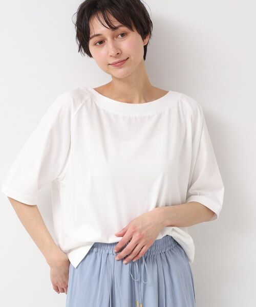 Dessin / デッサン カットソー | 【接触冷感・UV・洗える】裾リブスリット五分袖カットソー | 詳細2