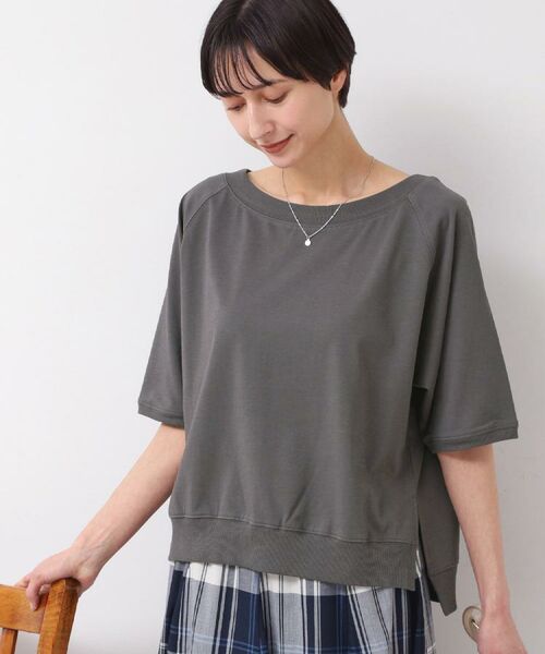 Dessin / デッサン カットソー | 【接触冷感・UV・洗える】裾リブスリット五分袖カットソー | 詳細7