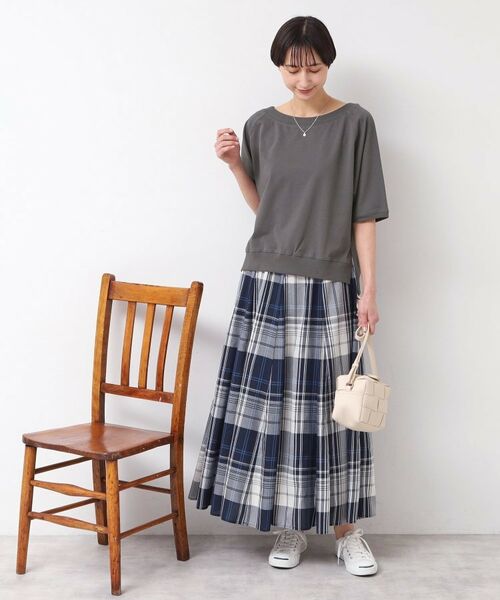 Dessin / デッサン カットソー | 【接触冷感・UV・洗える】裾リブスリット五分袖カットソー | 詳細9