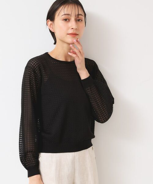 Dessin / デッサン ニット・セーター | 【洗える】チェック柄シアーニット | 詳細1