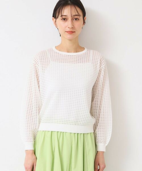 Dessin / デッサン ニット・セーター | 【洗える】チェック柄シアーニット | 詳細13