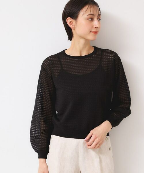 Dessin / デッサン ニット・セーター | 【洗える】チェック柄シアーニット | 詳細2