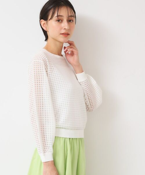 Dessin / デッサン ニット・セーター | 【洗える】チェック柄シアーニット | 詳細9