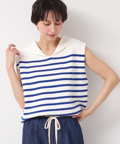 Dessin / デッサン ニット・セーター | 【洗える】セーラーカラーボーダーニット | 詳細2