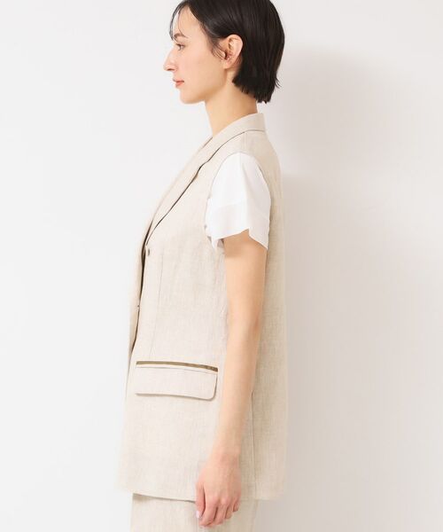 Dessin / デッサン ベスト | 【セットアップ可能・洗える】リネンスリーブレスジャケット | 詳細10