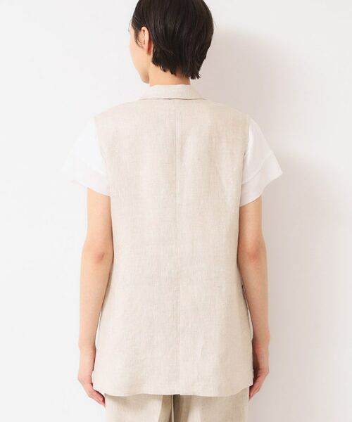 エブール ツイードジレ ベスト ジャケット リネン BEIGE 38 美品