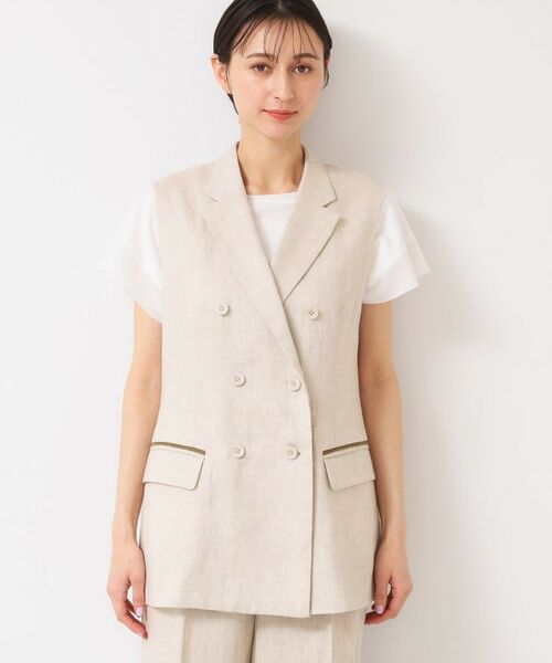 Dessin / デッサン ベスト | 【セットアップ可能・洗える】リネンスリーブレスジャケット | 詳細9