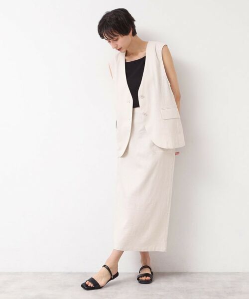 Dessin / デッサン ベスト | 【セットアップ可能・洗える】ボタン付きジレ | 詳細2