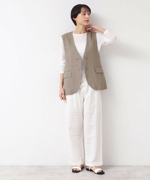 Dessin / デッサン ベスト | 【セットアップ可能・洗える】ボタン付きジレ | 詳細6