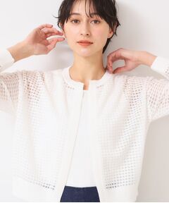 Dessin / デッサン カーディガン・ボレロ | 【洗える】チェック柄シアークルーネックカーディガン