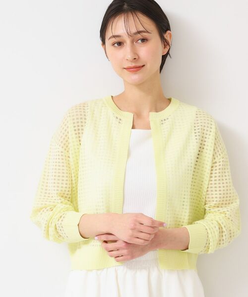 Dessin / デッサン カーディガン・ボレロ | 【洗える】チェック柄シアークルーネックカーディガン | 詳細10