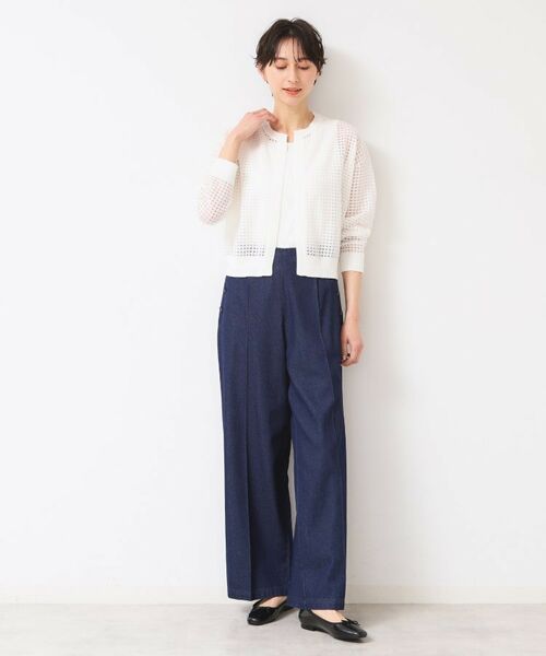 Dessin / デッサン カーディガン・ボレロ | 【洗える】チェック柄シアークルーネックカーディガン | 詳細3