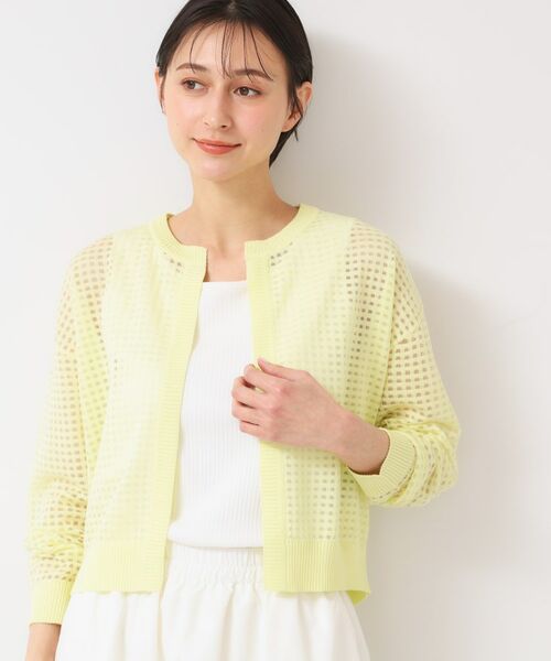 Dessin / デッサン カーディガン・ボレロ | 【洗える】チェック柄シアークルーネックカーディガン | 詳細9