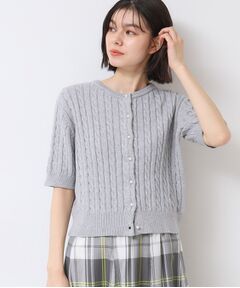 Dessin / デッサン カーディガン・ボレロ | 【洗える】半袖ケーブルニットコットンカーディガン
