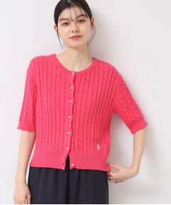 Dessin / デッサン カーディガン・ボレロ | 【洗える】半袖ケーブルニットコットンカーディガン