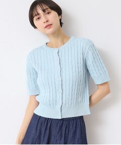 Dessin / デッサン カーディガン・ボレロ | 【洗える】半袖ケーブルニットコットンカーディガン