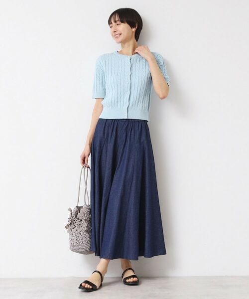 Dessin / デッサン カーディガン・ボレロ | 【洗える】半袖ケーブルニットコットンカーディガン | 詳細10