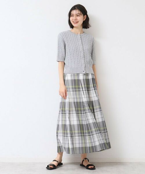 Dessin / デッサン カーディガン・ボレロ | 【洗える】半袖ケーブルニットコットンカーディガン | 詳細3