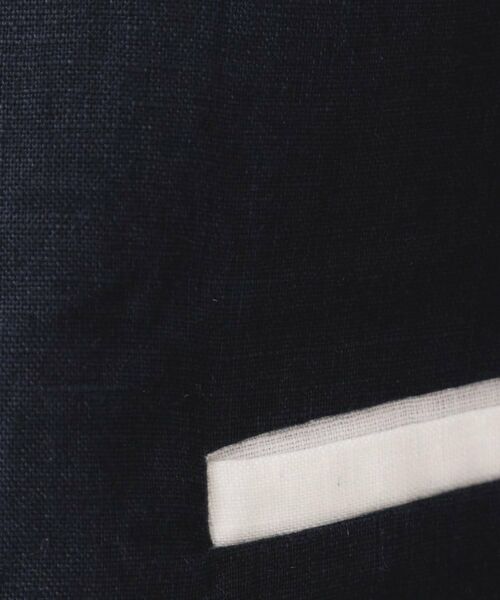 Dessin / デッサン ノーカラージャケット | 【セットアップ可能・洗える】配色クルーネック麻ジャケット | 詳細4