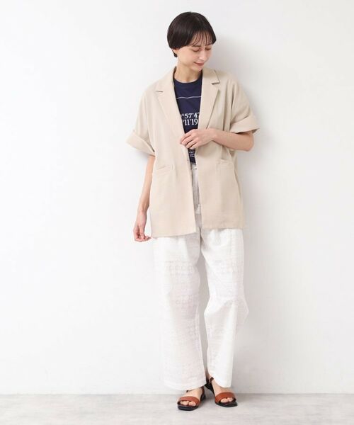 新品✨高級生地✨ルネ　TISSUE ダブルジップジャケット　23SS 半袖　M SLY | FRILL PUFF CUT トップス (Tシャツ・カットソー(半袖