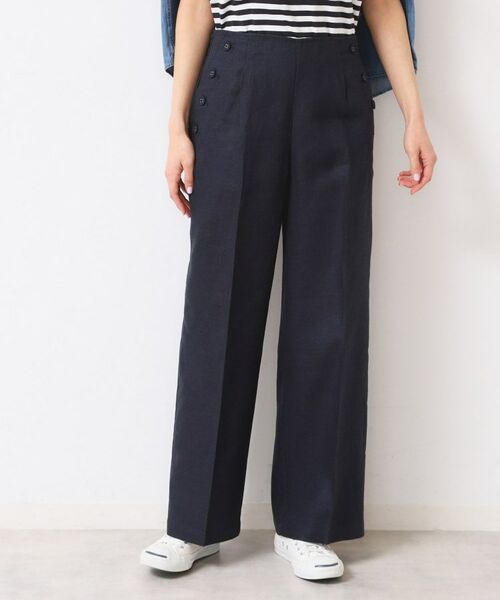 Dessin / デッサン パンツ | 【セットアップ可能・洗える】タック入り麻マリンパンツ | 詳細1