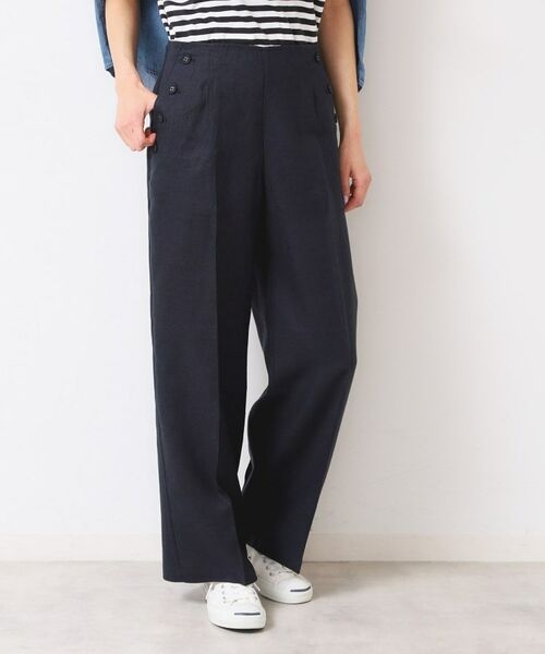 Dessin / デッサン パンツ | 【セットアップ可能・洗える】タック入り麻マリンパンツ | 詳細2