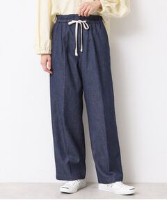 Dessin / デッサン パンツ | 【ウエストゴム・洗える】リネンブレンドデニム調イージーパンツ（XS～L）