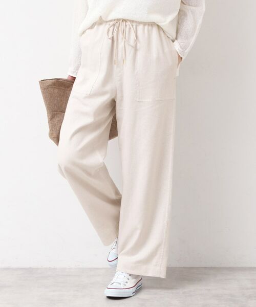 Dessin / デッサン パンツ | 【セットアップ可能・ウエストゴム・洗える】リネンブレンドポケット付パンツ(S~L) | 詳細1