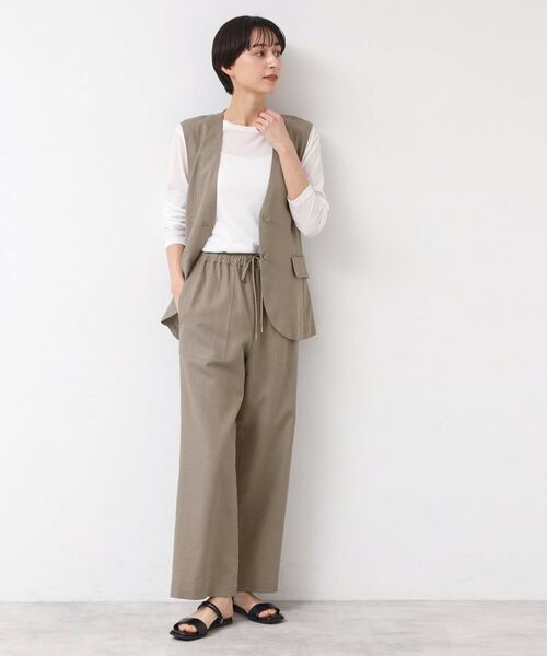 Dessin / デッサン パンツ | 【セットアップ可能・ウエストゴム・洗える】リネンブレンドポケット付パンツ(S~L) | 詳細7