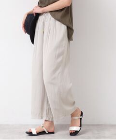 Dessin / デッサン ショート・ハーフ・半端丈パンツ | 【ウエストゴム・洗える】サテンワイドパンツ