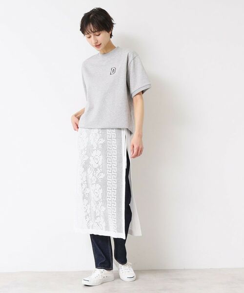 Dessin / デッサン スカート | 【洗える】フラワー柄ニット巻き風スカート | 詳細2