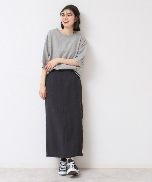 Dessin / デッサン ロング・マキシ丈スカート | 【セットアップ可能・洗える】配色ラインストレートスカート(S~L) | 詳細2