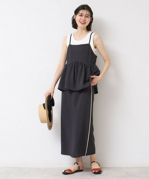 Dessin / デッサン ロング・マキシ丈スカート | 【セットアップ可能・洗える】配色ラインストレートスカート(S~L) | 詳細3