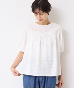 Dessin / デッサン シャツ・ブラウス | 【インド刺繍・セットアップ可能・洗える】クルーネックブラウス