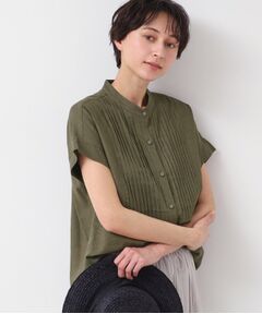 Dessin / デッサン シャツ・ブラウス | 【洗える】ピンタック入りバンドカラーブラウス（S～L）