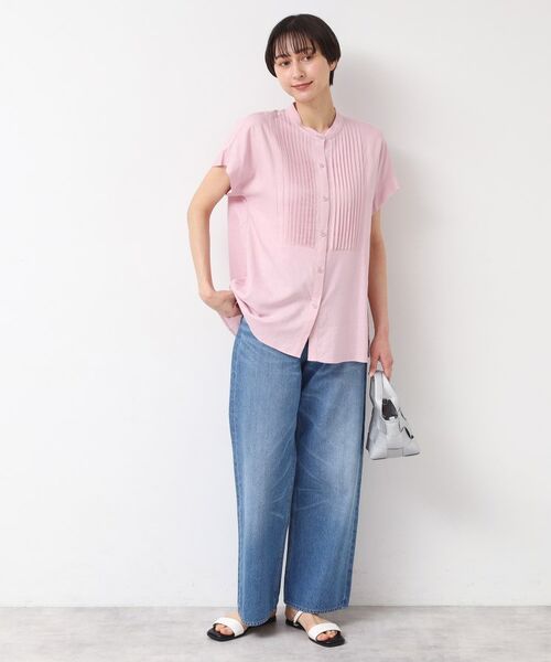 Dessin / デッサン シャツ・ブラウス | 【洗える】ピンタック入りバンドカラーブラウス(S~L) | 詳細11