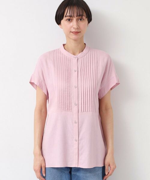 Dessin / デッサン シャツ・ブラウス | 【洗える】ピンタック入りバンドカラーブラウス(S~L) | 詳細13