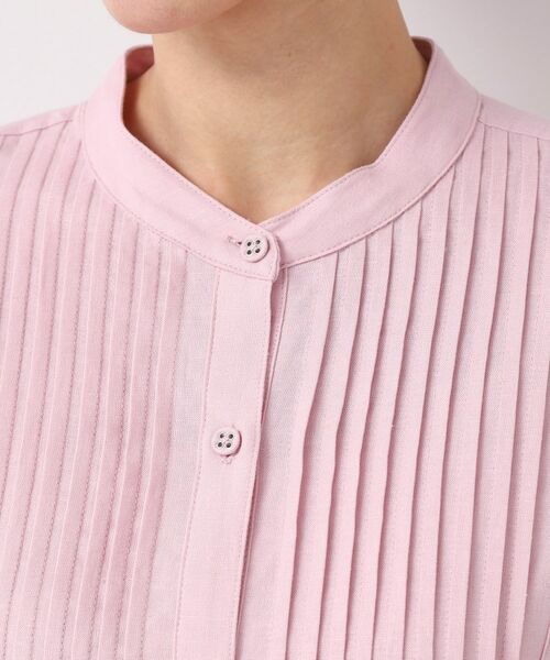 Dessin / デッサン シャツ・ブラウス | 【洗える】ピンタック入りバンドカラーブラウス(S~L) | 詳細16