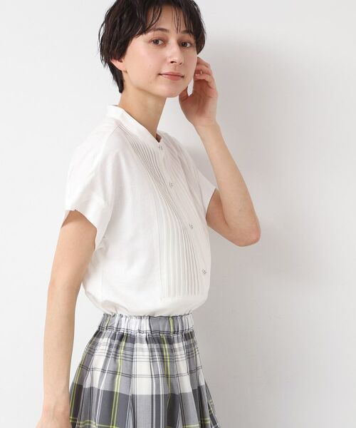 Dessin / デッサン シャツ・ブラウス | 【洗える】ピンタック入りバンドカラーブラウス(S~L) | 詳細2