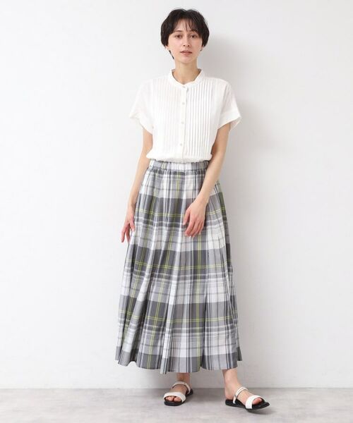 Dessin / デッサン シャツ・ブラウス | 【洗える】ピンタック入りバンドカラーブラウス(S~L) | 詳細3