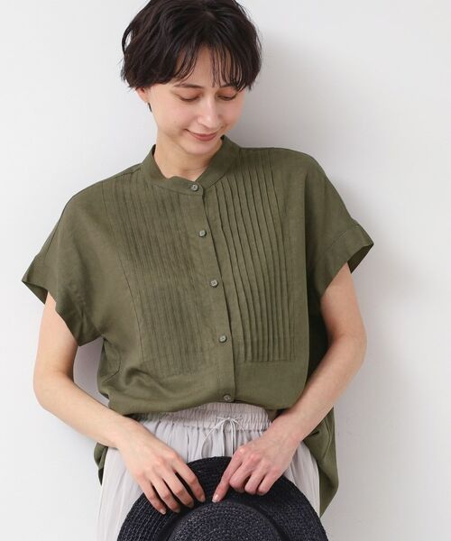 Dessin / デッサン シャツ・ブラウス | 【洗える】ピンタック入りバンドカラーブラウス(S~L) | 詳細5