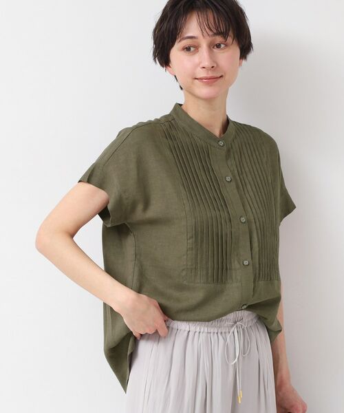 Dessin / デッサン シャツ・ブラウス | 【洗える】ピンタック入りバンドカラーブラウス(S~L) | 詳細6