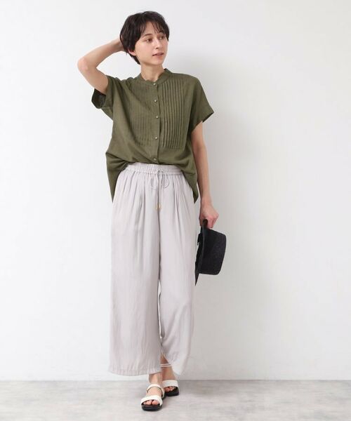 Dessin / デッサン シャツ・ブラウス | 【洗える】ピンタック入りバンドカラーブラウス(S~L) | 詳細7