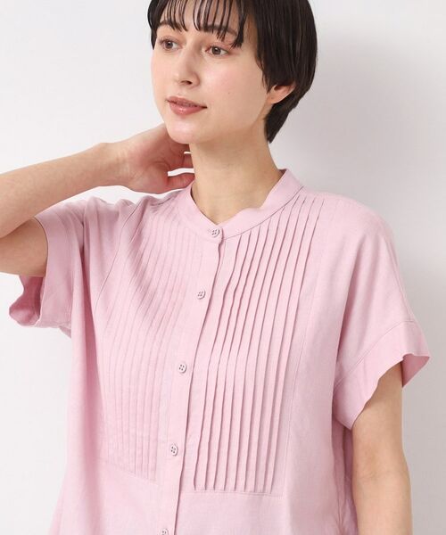 Dessin / デッサン シャツ・ブラウス | 【洗える】ピンタック入りバンドカラーブラウス(S~L) | 詳細9