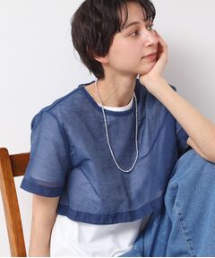 Dessin / デッサン シャツ・ブラウス | 【洗える】シアーデニムショート丈ブラウス