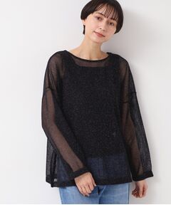 Dessin / デッサン シャツ・ブラウス | 【前後2WAY・洗える】ラメ入りオーバーサイズメッシュブラウス