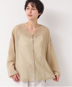 Dessin / デッサン シャツ・ブラウス | 【前後2WAY・洗える】ラメ入りオーバーサイズメッシュブラウス