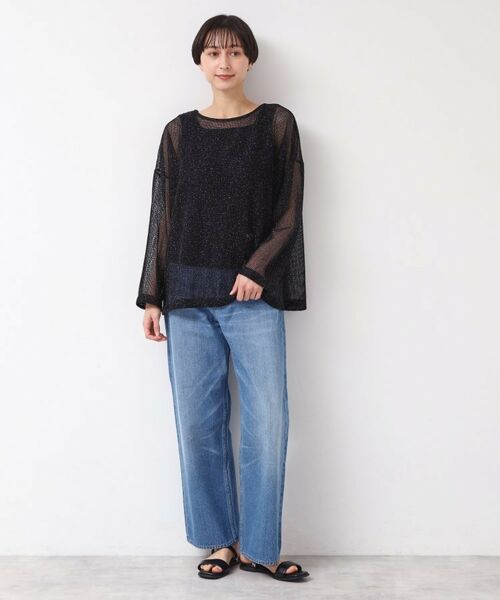 Dessin / デッサン シャツ・ブラウス | 【前後2WAY・洗える】ラメ入りオーバーサイズメッシュブラウス | 詳細12