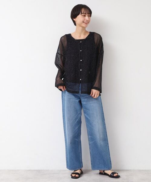 Dessin / デッサン シャツ・ブラウス | 【前後2WAY・洗える】ラメ入りオーバーサイズメッシュブラウス | 詳細13